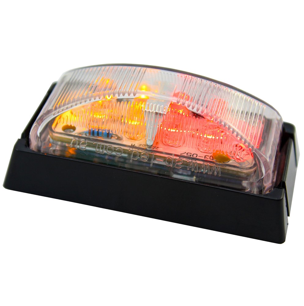AP LED RED AMBER SIDE MARKER LAMP BLACK BASE 11057
