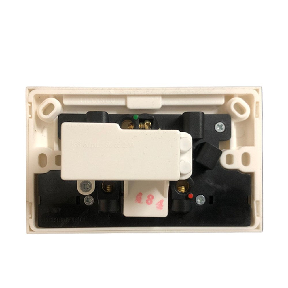 POWER POINT DOUBLE WITH USB-A WHITE DOUBLE POLE TRANSCO
