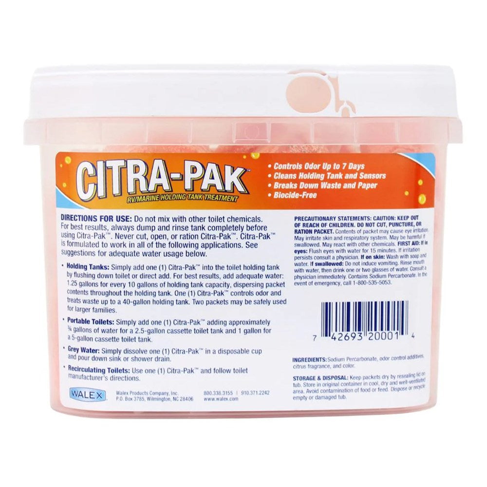 CITRA-PAK HOLDING TANK DEODORIZER 30x CITRUS SACHET TUB