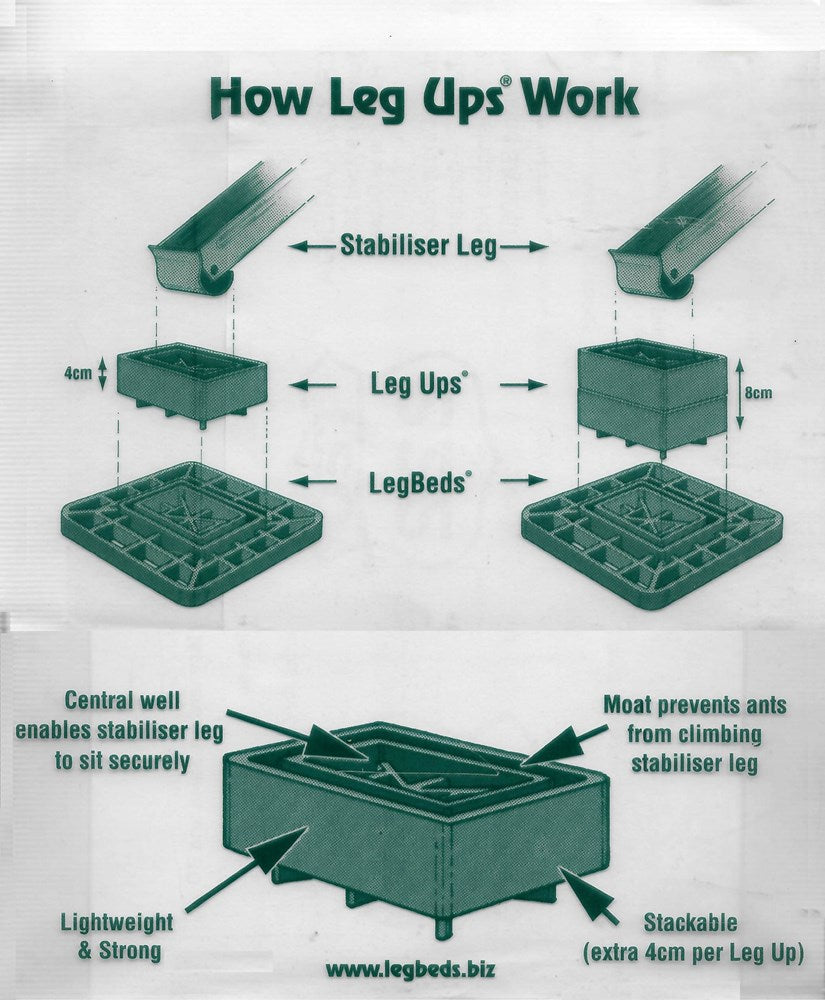 LEG UPS - GREY (PK 4)