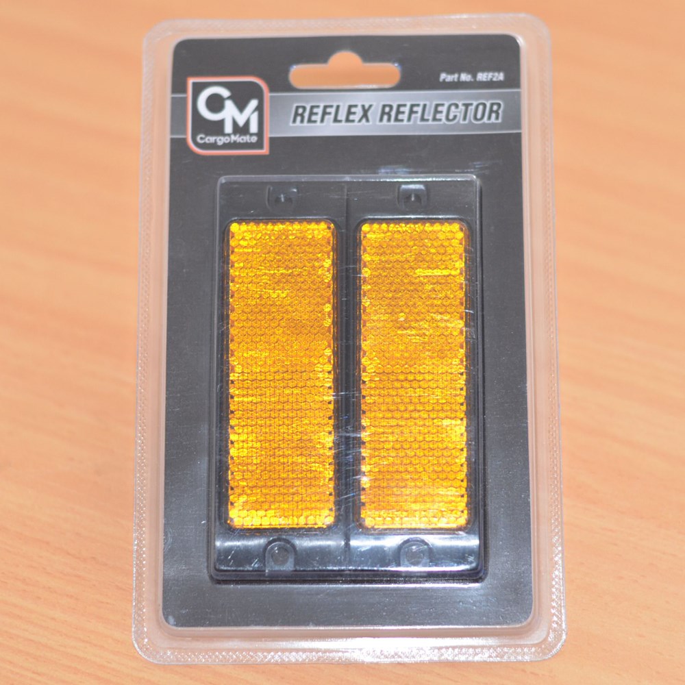 REFLECTOR AMBER BLACK BASE 110 x 35mm