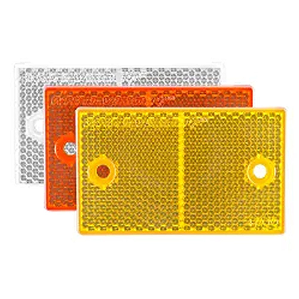 REFLECTOR CLEAR 46 x 75mm SCREW ON WHITE BASE