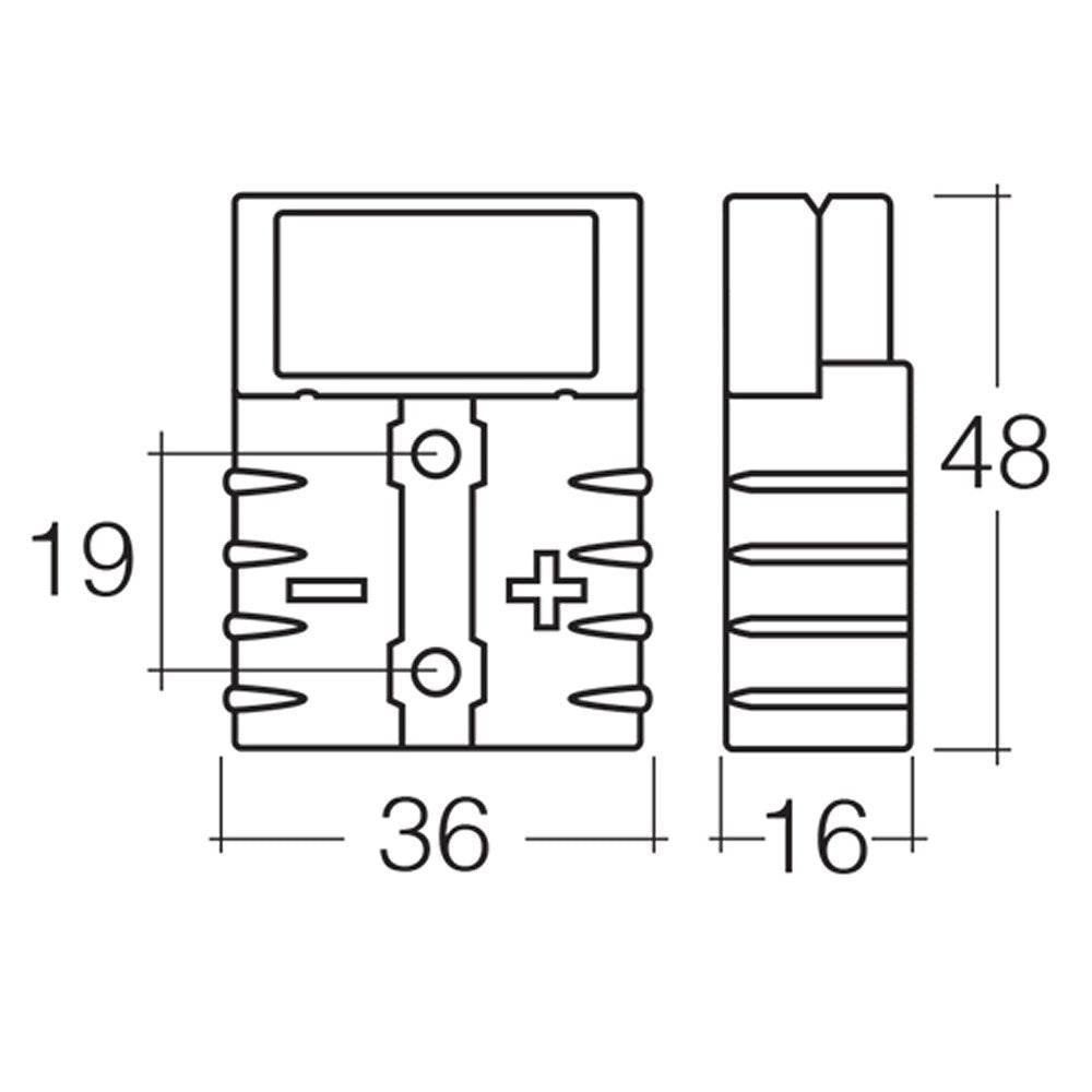 2 PIN ANDERSON TYPE NARVA 57200R RED 50A