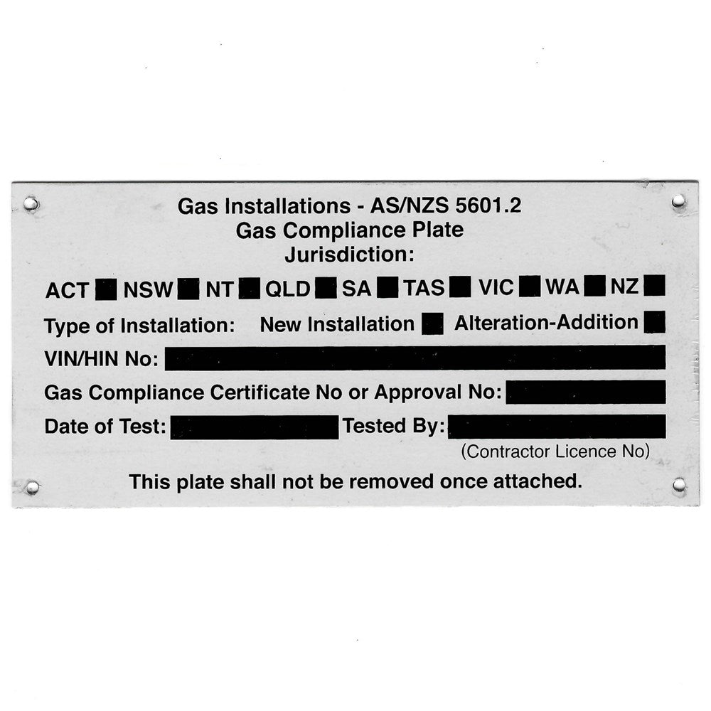 NATIONAL GAS COMPLIANCE PLATE C-5G