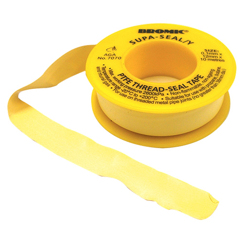 YELLOW THREAD SEAL GAS TAPE x 12mm