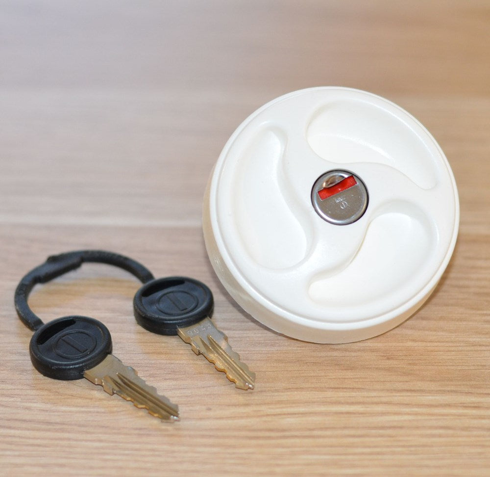 WATER FILLER LOCKABLE CAP & KEY - WHITE