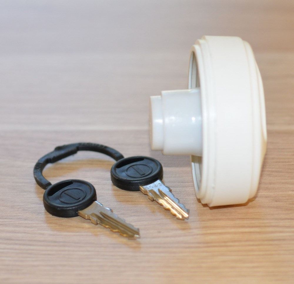 WATER FILLER LOCKABLE CAP & KEY - WHITE